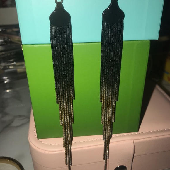 torrid Jewelry - Torrid - Black to gold ombré long fringe earrings